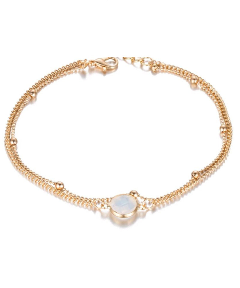 Grandinėlė ant kojos "Opal anklet"