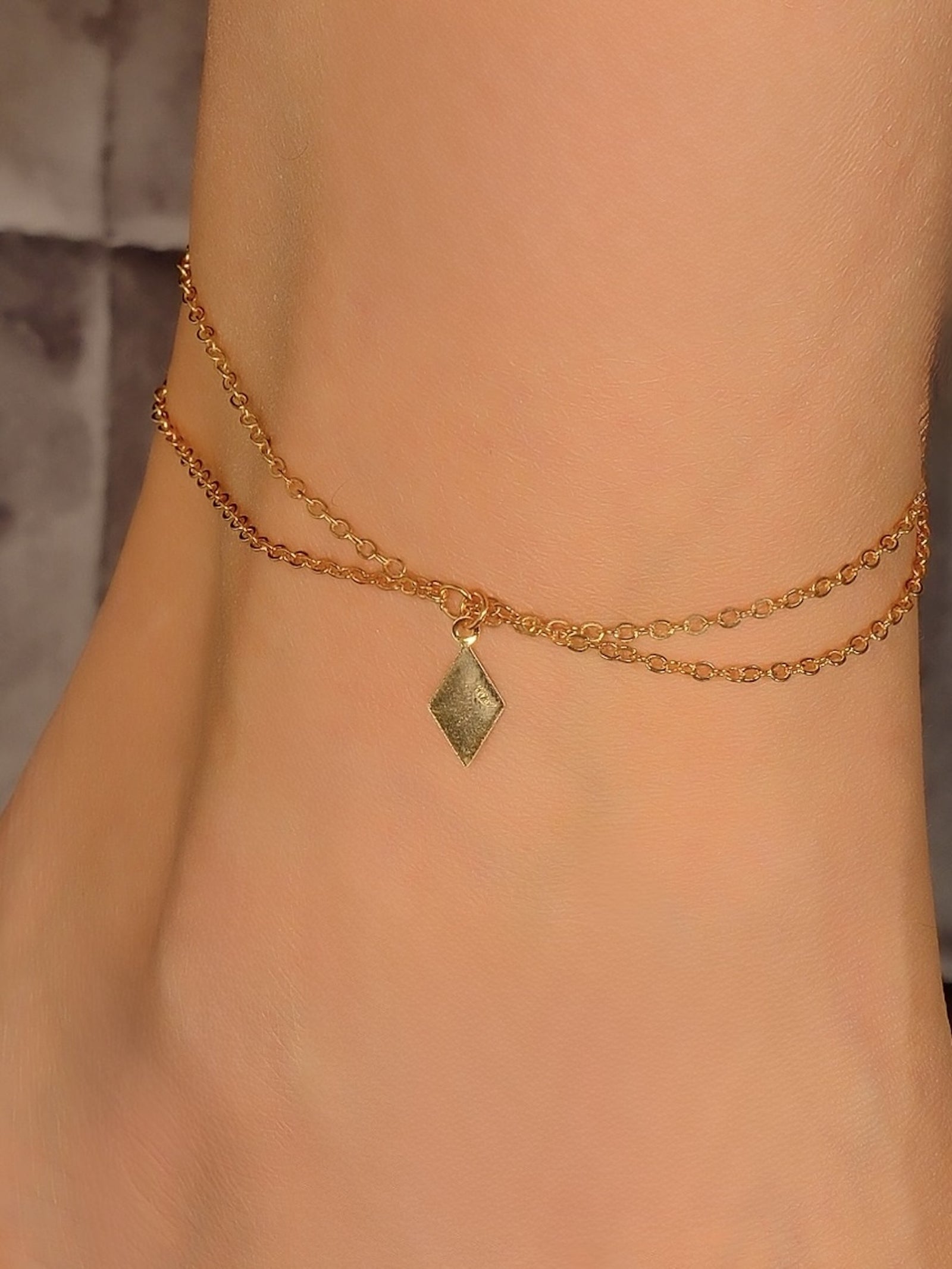 Grandinėlė ant kojos "Romb anklet"
