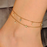 Grandinėlė ant kojos "Two crystal anklet"