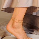Grandinėlė ant kojos "Two crystal anklet"