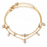 Grandinėlė ant kojos "Two crystal anklet"