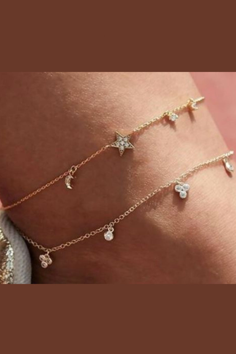 Grandinėlė ant kojos "Two crystal anklet"