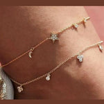 Grandinėlė ant kojos "Two crystal anklet"