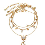 Grandinėlė ant kojos "Three crystal anklet"