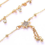 Grandinėlė ant kojos "Three crystal anklet"