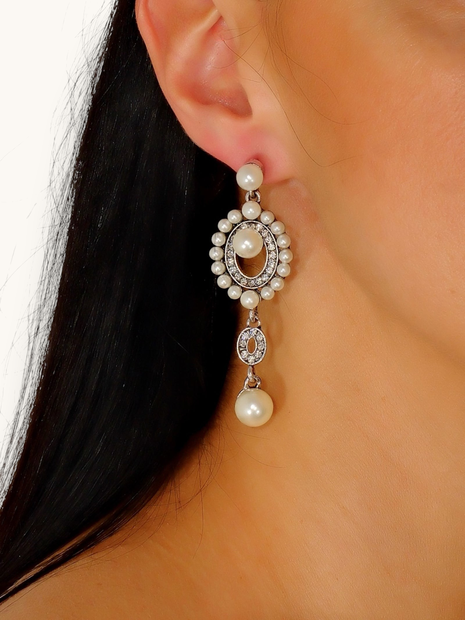 Proginiai auskarai "Circle pearl"