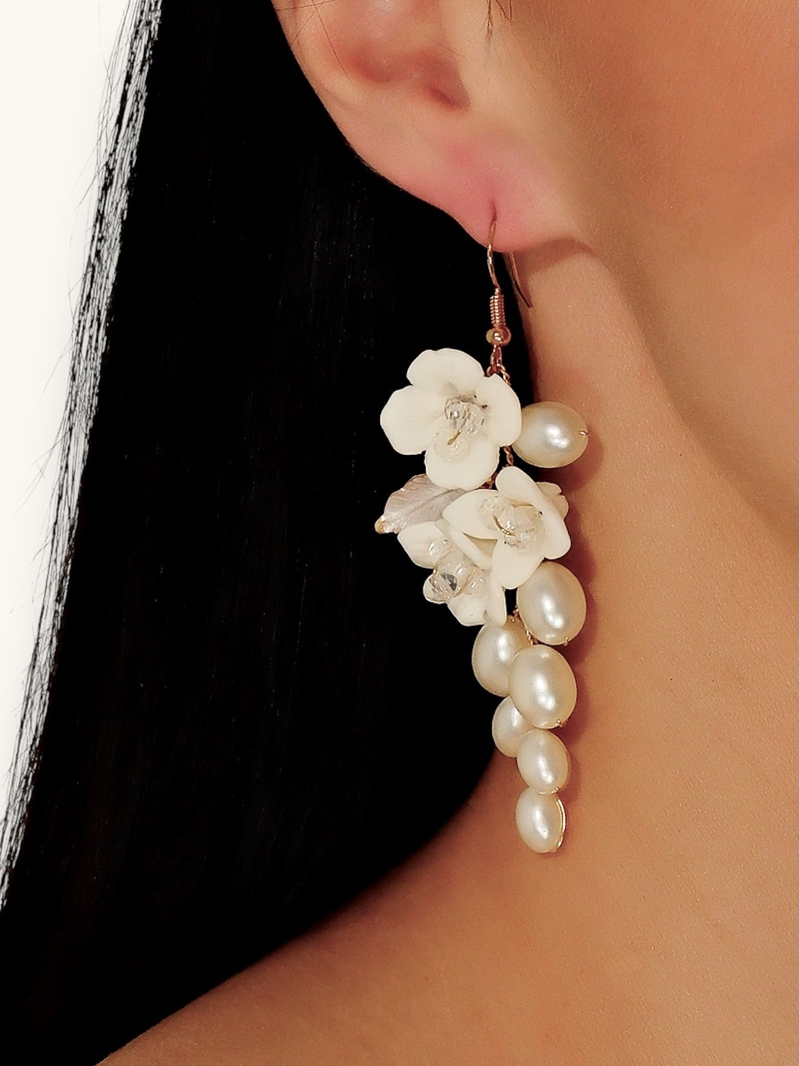 Proginiai auskarai "Resin flower earrings"