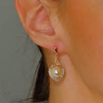 Auskarai "Precious round pearl"