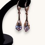 Auskarai "Dangler zirconia"