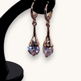 Auskarai "Dangler zirconia"