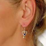 Auskarai "Blue Zircon Heart"