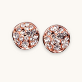 Auskarai "Round crystal stud"
