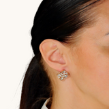 Auskarai "Round crystal stud"
