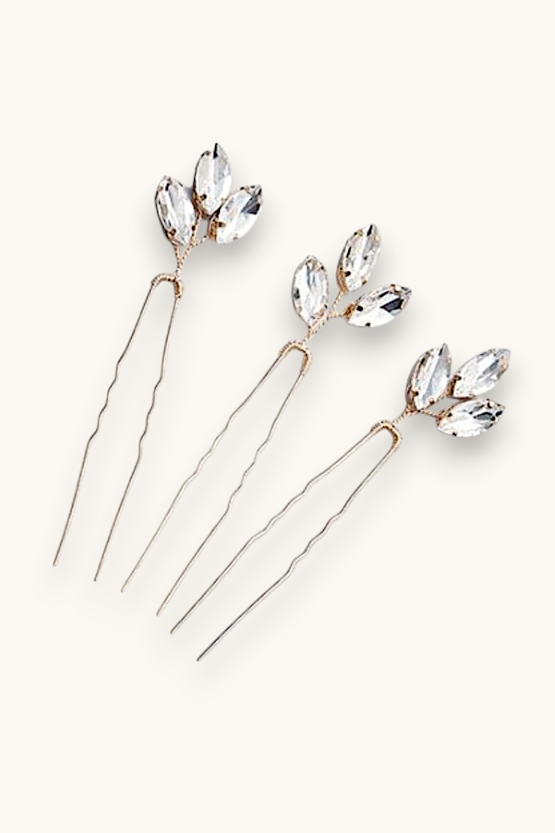 Plaukų smeigtukas "Golden Crystal" 1vnt