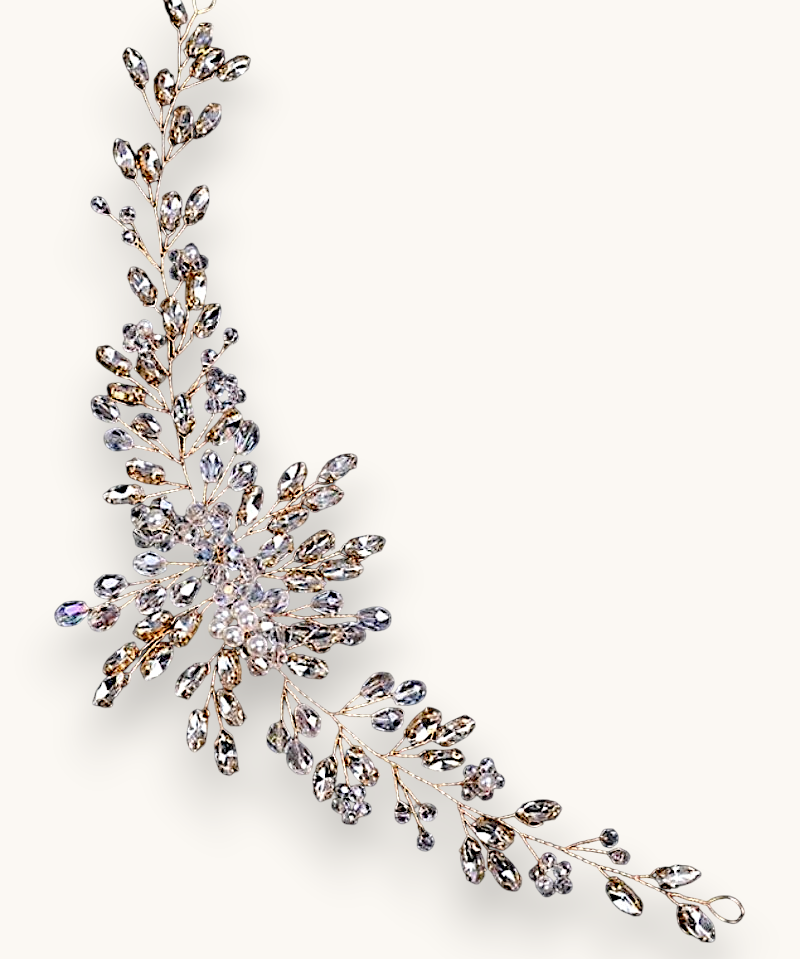 Plaukų sagė "Luxury crystal flower comb"
