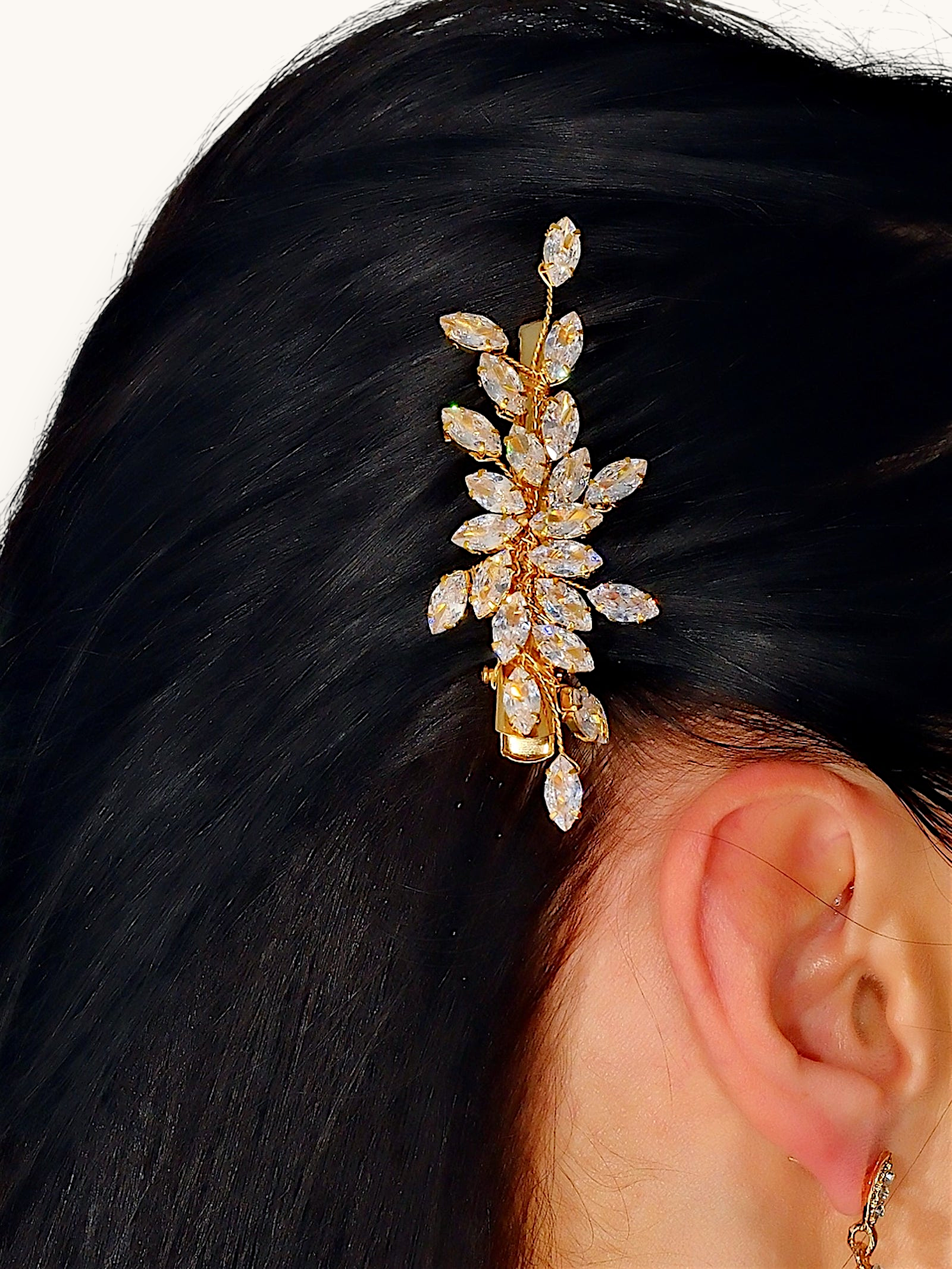 Plaukų segtukas "Golden crystal clip"