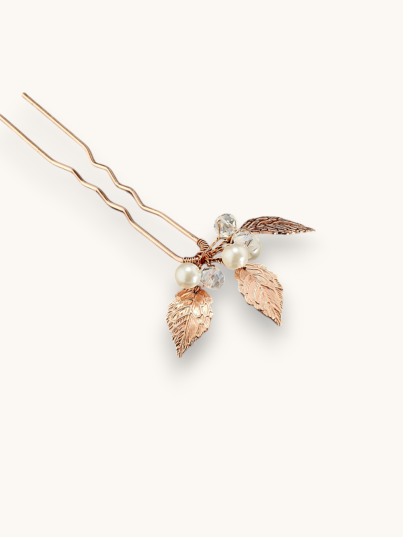 Plaukų smeigtukas "Pearl side leaves" 1vnt