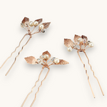 Plaukų smeigtukas "Pearl side leaves" 1vnt