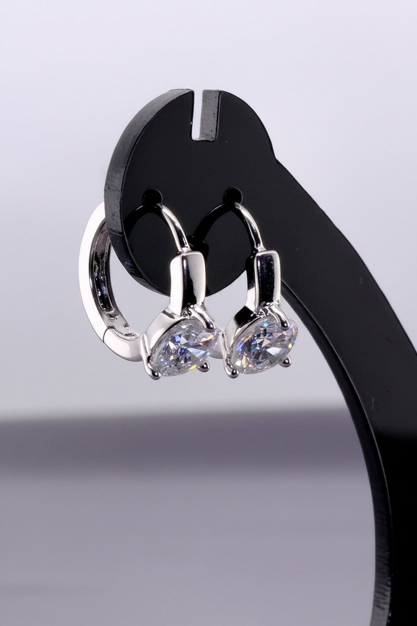 Auskarai "Glitter silver earrings"
