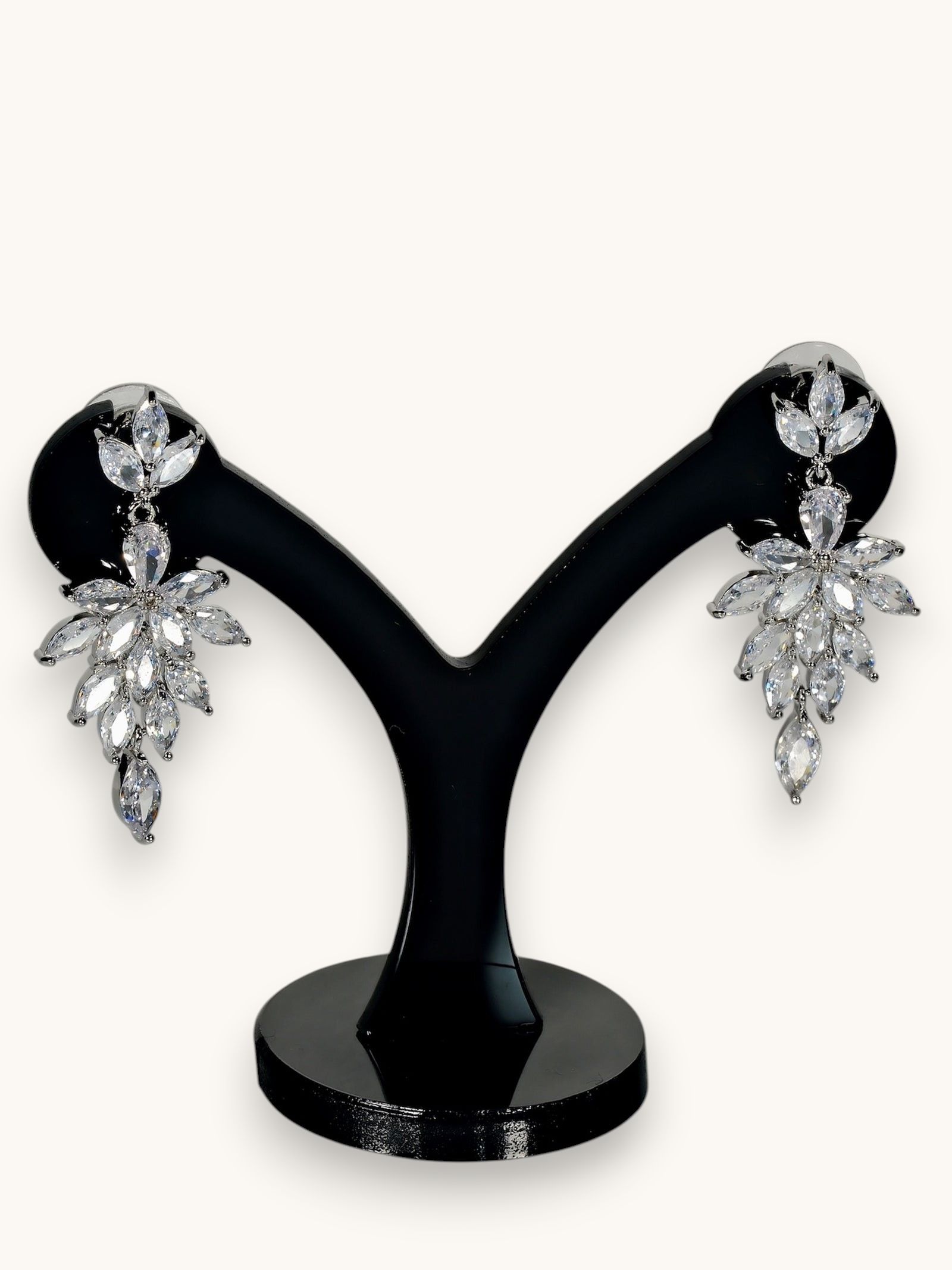 Auskarai "Zircon Feather"