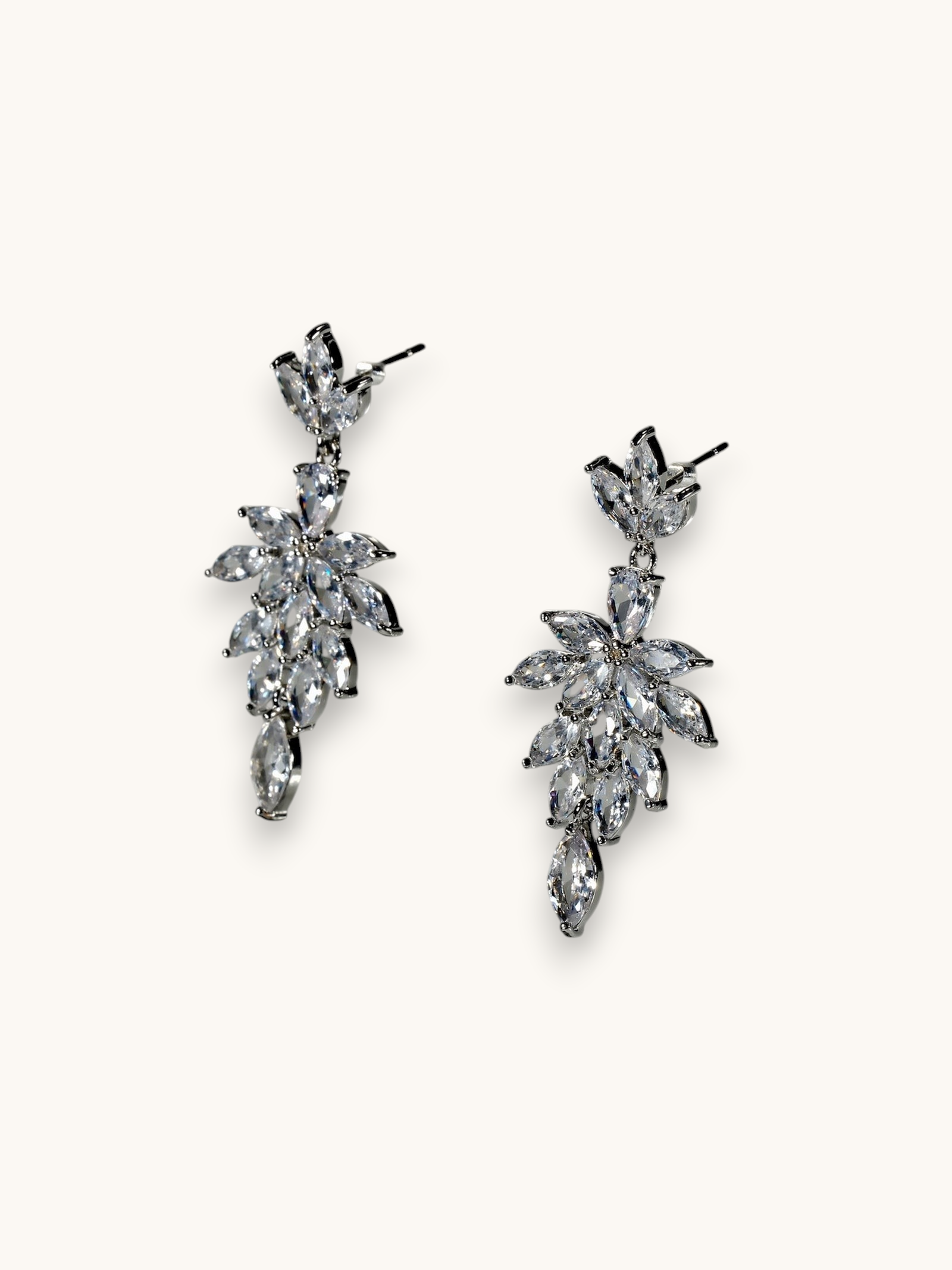 Auskarai "Zircon Feather"