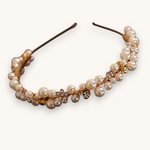 Plaukų lankelis "Golden Pearl Bloom"