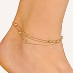 Grandinėlė ant kojos Golden ball pendant chain — Luxiage