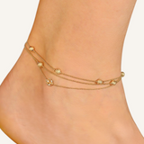 Grandinėlė ant kojos Golden ball pendant chain — Luxiage