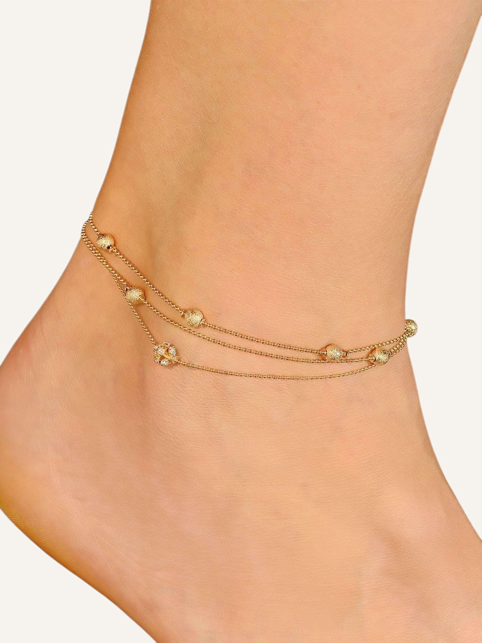 Grandinėlė ant kojos Golden ball pendant chain — Luxiage