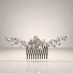 Luxiage Elegant Silver bridal hair comb with clear crystals and silver-tone metal. Perfect for weddings.